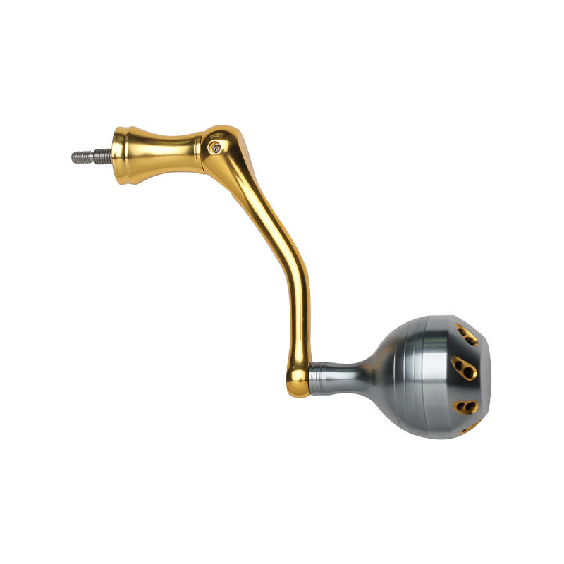 Gold power handle with metal ball knob