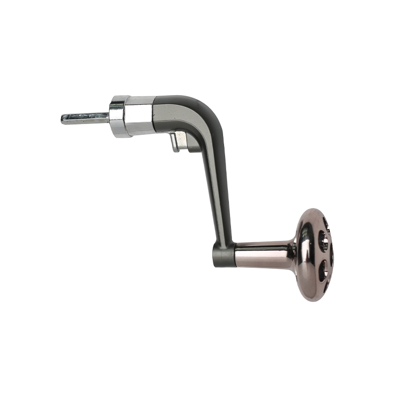 Grey folding plastic handle with lotus knob
